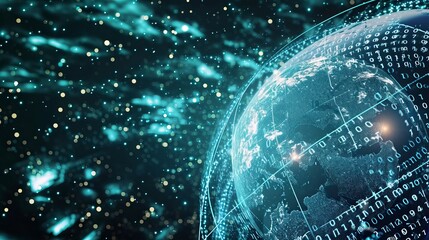 Digital Globe Symbolizing Globalization and Worldwide Connectivity