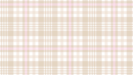 Beige and pink plaid fabric texture background