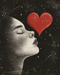 Valentine's Day Greeting Card Hand Drawn Illustrative Cute Emotive Abstract Art