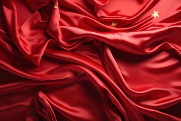 Obraz premium Red Chinese Flag with Five Gold Stars