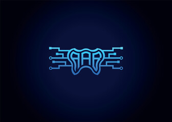 Obraz premium Letter AAB Modern Technology Vector Monogram Dental care shape Logo