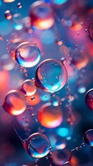 Colorful bubbles of water droplets