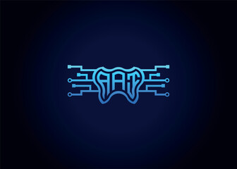Letter AAI Modern Technology Vector Monogram Dental care shape Logo