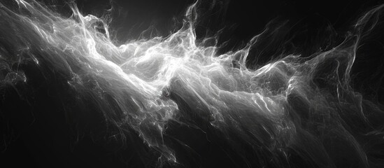 Computer-generated abstract effect resembling dark matter and energy, in black and white. - obrazy, fototapety, plakaty