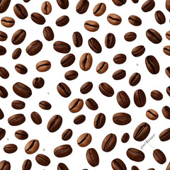 coffee beans seamless pattern - obrazy, fototapety, plakaty