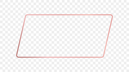 Rose gold glowing rounded rectangular shape frame