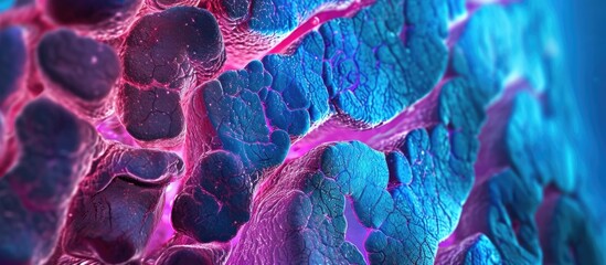 Cerebellum tissue viewed under a microscope for pathology education. - obrazy, fototapety, plakaty