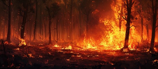 burning woodland