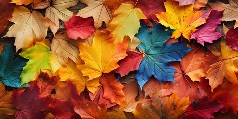Naklejka na ściany i meble Variety of colors of leaf fall , background , wallpaper