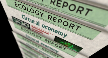 Obraz premium Circular economy newspaper printing media