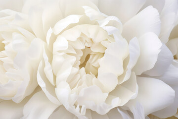 Macro photo close up of white peony flower, creative background