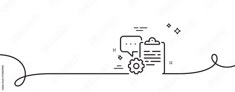 Poster clipboard document line icon. continuous one line with curl. agreement file sign. survey record symb