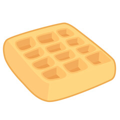 waffle isolated on white