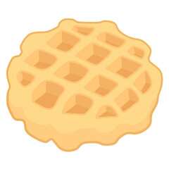 belgian waffle on white