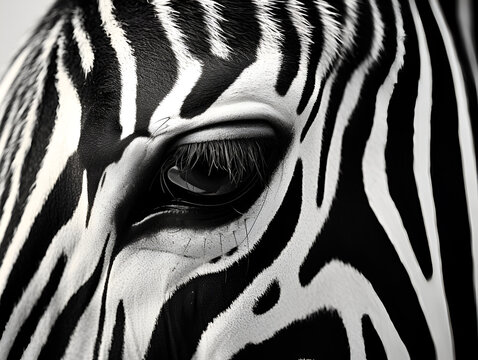 Black and white photo of zebra, black and white photo of animal,  large poster prints, animal prints for editorials