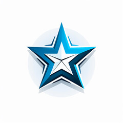 Fototapeta premium Logo estrella azul ilustrada