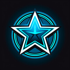 Logo estrella azul ilustrada