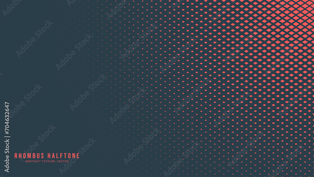 Poster rhombus checker half tone pattern vector radial border red classy abstract background. chequered par