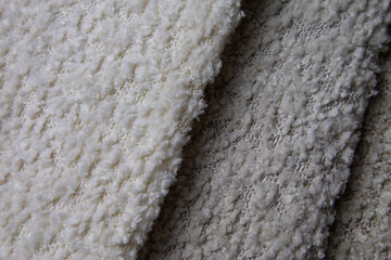 Bright collection of gunny textile samples. Set of fabric swatch samples texture. Samples of boucle...