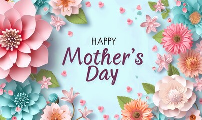 Fototapeta na wymiar Happy mother's day soft pastel color background