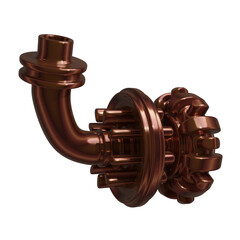 Metal abstract shape, 3d render © neurostructure