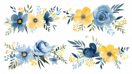 Fototapeta premium Floral frame with decorative flowers, decorative flower background pattern, floral border background