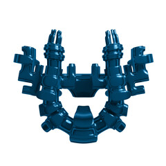 Metal abstract shape, 3d render © neurostructure