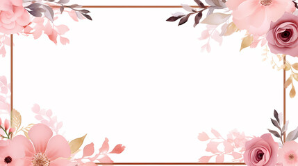 Fototapeta premium Floral frame with decorative flowers, decorative flower background pattern, floral border background