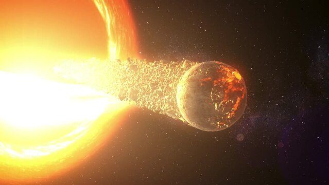 supermassive black hole sucks alien planet

3D rendering of large Black Hole pulling planets, sci-fi concept, 2024
