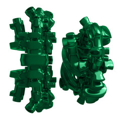 Metal abstract shape, 3d render © neurostructure