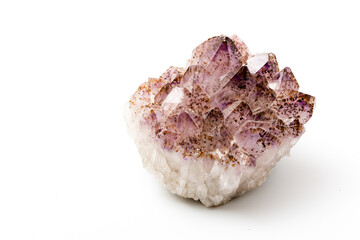 Amethyst druse on white background