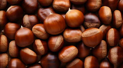 Top view of chestnuts use for background.