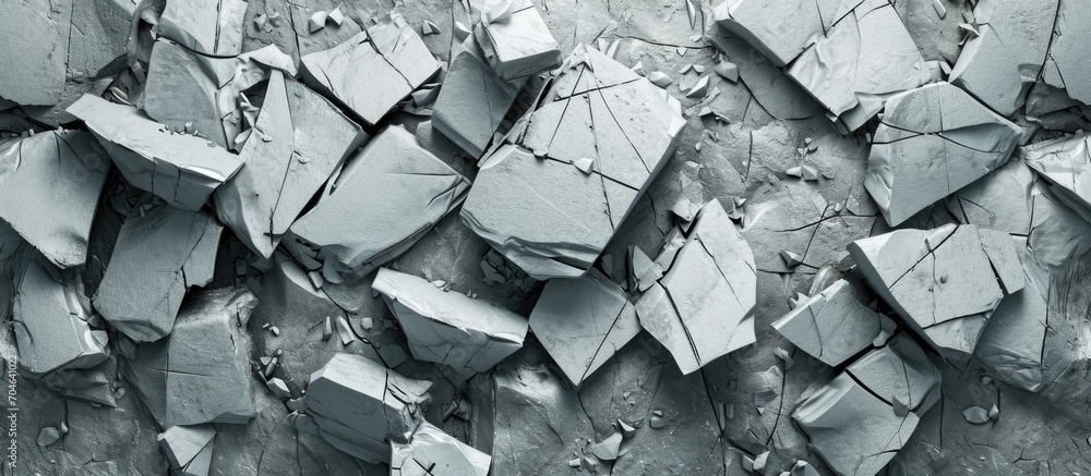 Aufkleber ai rendering of broken stone slabs, used as a background for product display.