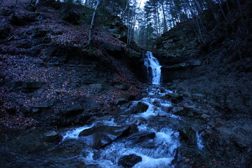 Mosorny potok waterfall in Zawoja, Babia Góra