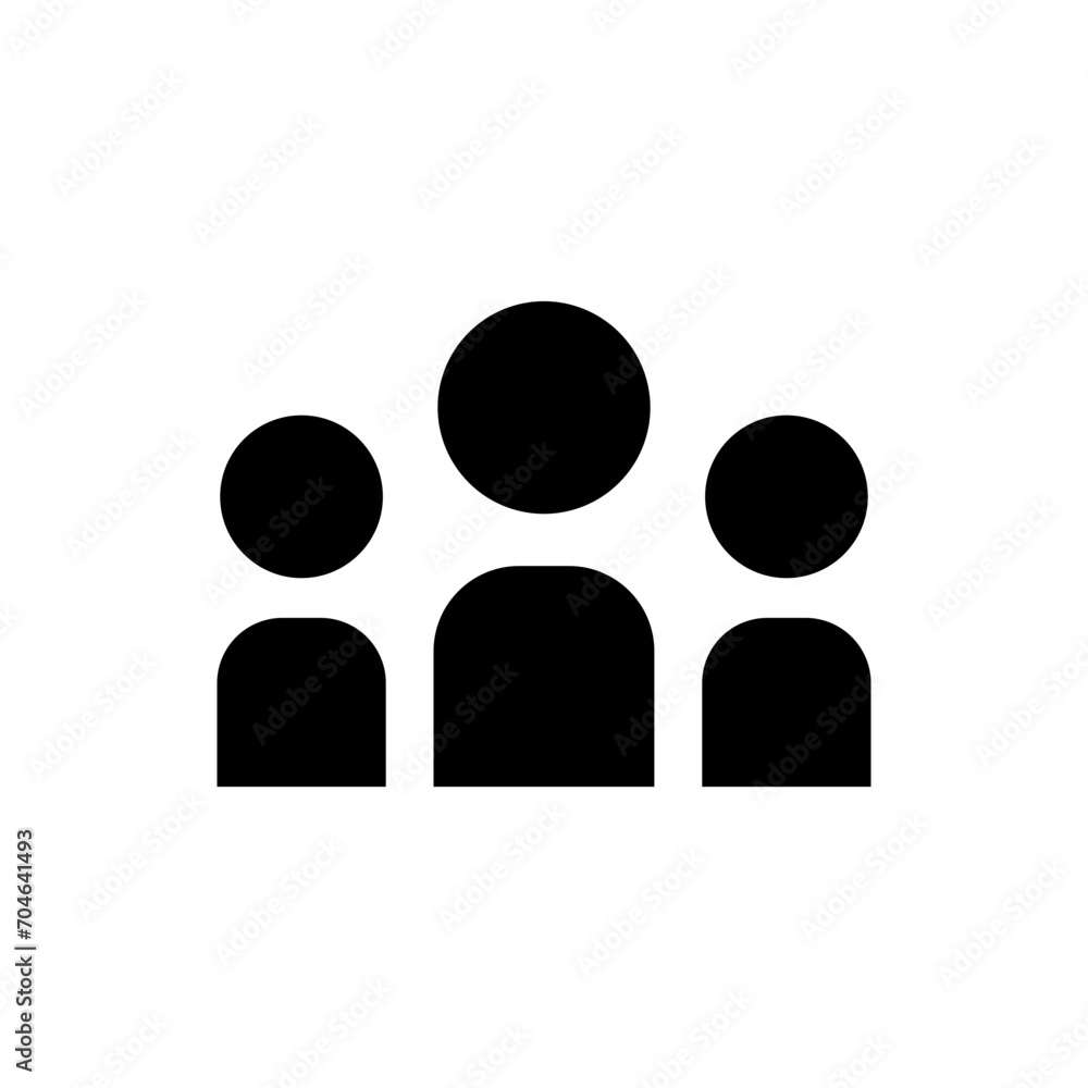 Poster Group of people icon. squad icon. teamwork icon. three person icon. team user icon - Web icons set