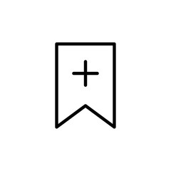 bookmark save icon with plus symbol, favorite label icons button, add to favorites icon symbol. save ribbon icon button