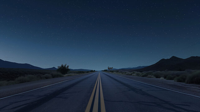 Desert Road at Night