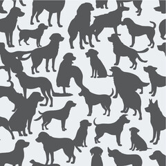 Seamless pattern with dogs, vector