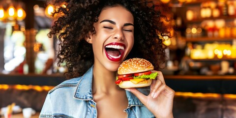 The Craving Conundrum: A woman's scream in the face of a burger symbolizes the emotional conflict...