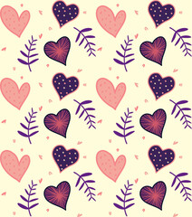 Love heart pattern seamless background. Design with heart pastel color tone. vector.