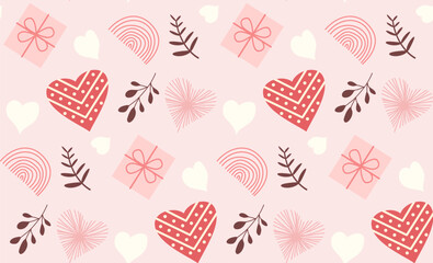 Love heart pattern seamless background. Design with heart pastel color tone. vector.