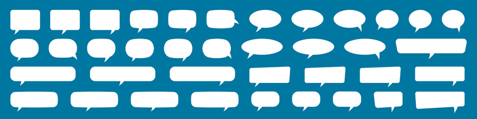 Obraz premium Set of speech bubbles. Speak bubble text, cartoon chatting box, message box. Blank empty white speech bubbles.