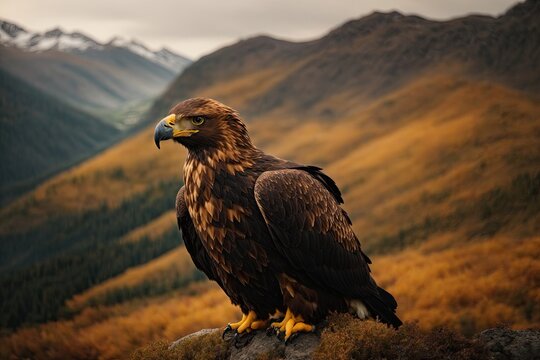Golden eagle in nature. ai generative