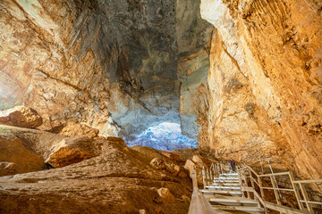 Cennet and Cehennem (English: heaven and hell) are the names of two large sinkholes in the Taurus Mountains, in Mersin Province, Turkey. The sinkholes are among the tourist attractions of the province