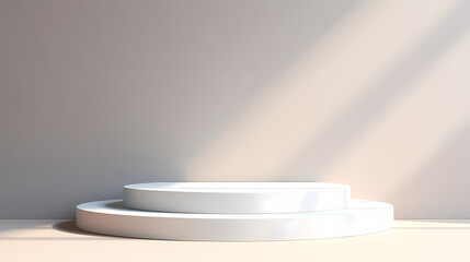 Simple product booth, podium, stage, product commercial photography background, cosmetics booth, 3D rendering
