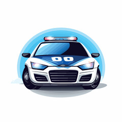 POLICE CAR  in cartoon, doodle style. Isolated 2d vector illustration in logo, icon, sketch style, Eps 10. AI Generative