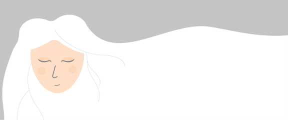 hand drawn illustration of a woman with white hair