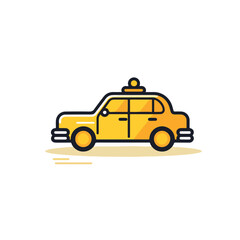 Taxi in cartoon, doodle style. Isolated 2d vector illustration in logo, icon, sketch style, Eps 10. AI Generative