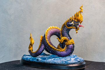 King of naga, naka Thailand dragon or serpent king in the dark