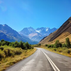 Road through a mountain valley